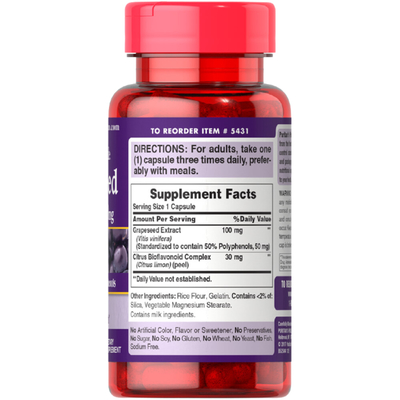 Grapeseed Extract 100 mg 100 Capsules