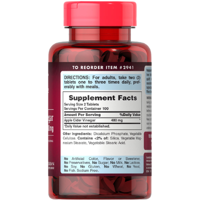 Apple Cider Vinegar 480 Mg