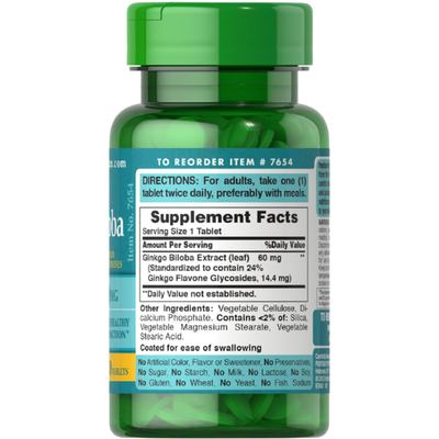 Ginkgo Biloba Standarized Extract 60 Mg