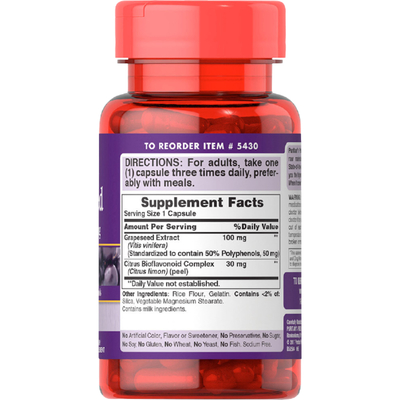 Grapeseed Extract 100 mg 50 Capsules