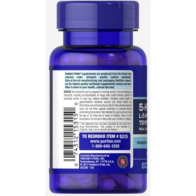 Puritan's Pride 5-HTP 100 mg (Griffonia Simplicifolia) 60 Capsule – 5315