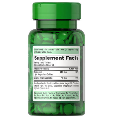 Magnesium with Zinc - 100 Tablets